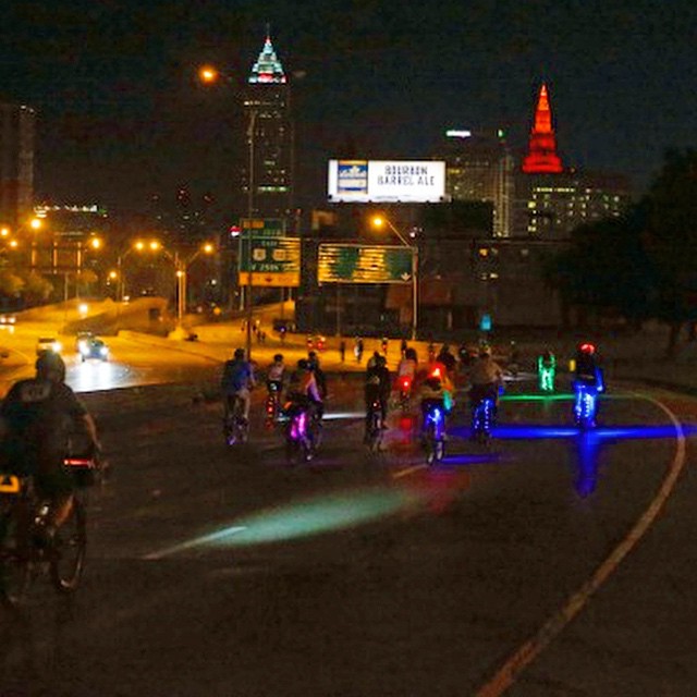 Last night's #NEOCycle Night Ride was unreal! 1,500 cyclists on the Shoreway makes for one incredible scene